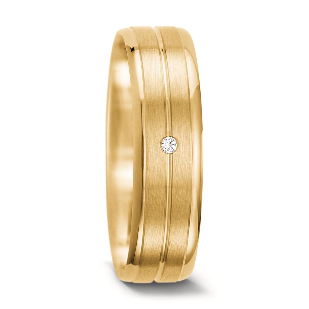 Partnerring 750/18 K Gelbgold Diamant 0.01 ct, tw-vsi-556696