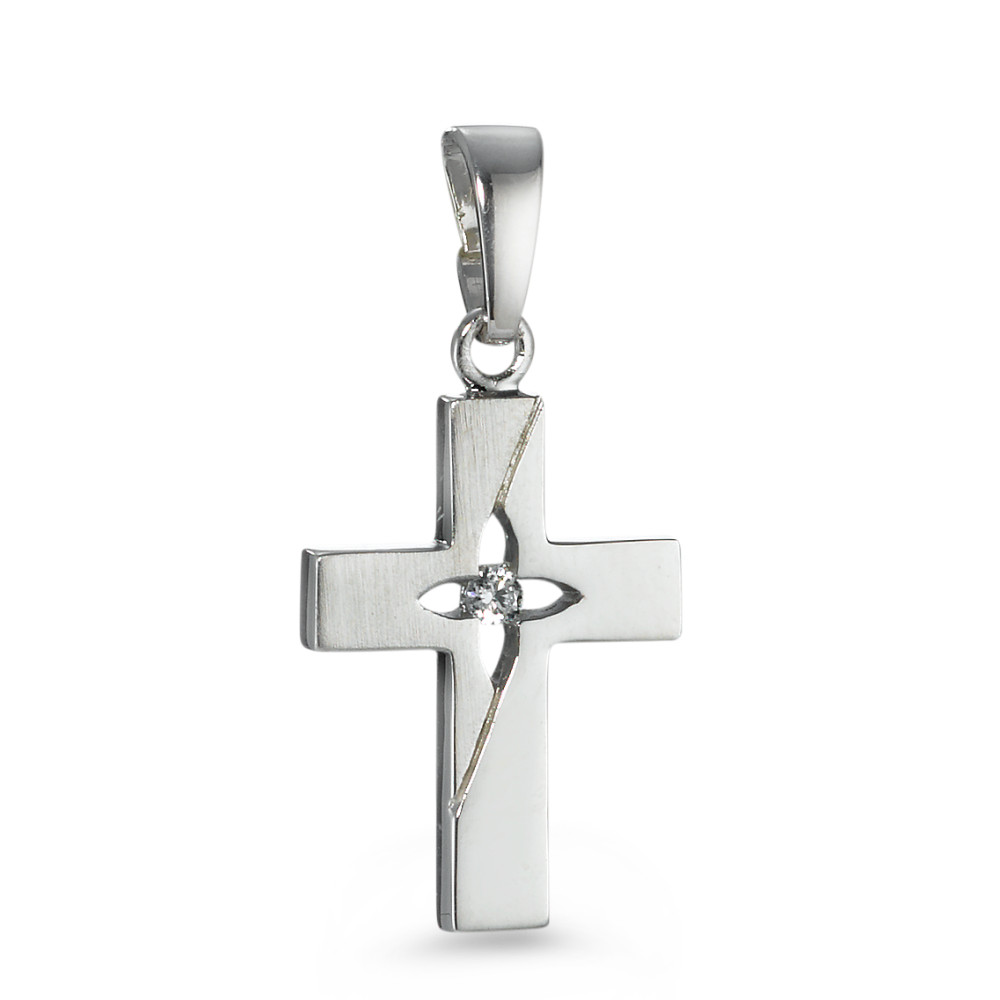 Anhänger Silber Zirkonia rhodiniert Kreuz-557091