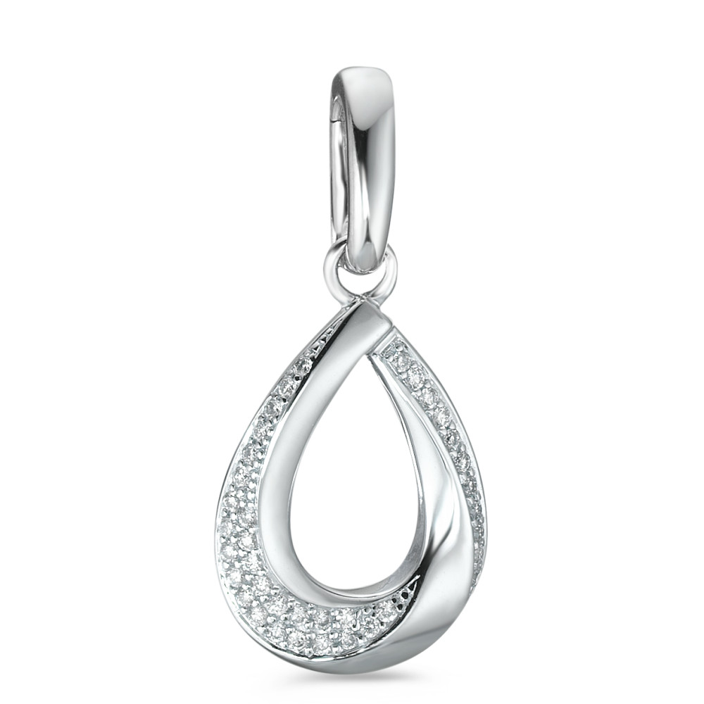 Anhänger 750/18 K Weissgold Diamant weiss, 0.19 ct, 38 Steine, Brillantschliff, w-si-558050