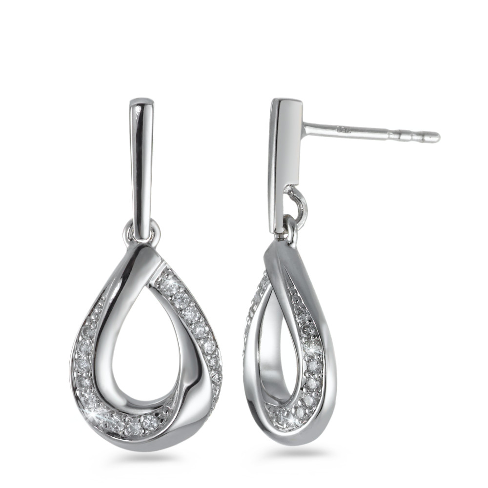 Ohrhänger 750/18 K Weissgold Diamant weiss, 0.16 ct, 34 Steine, Brillantschliff, w-si-558051