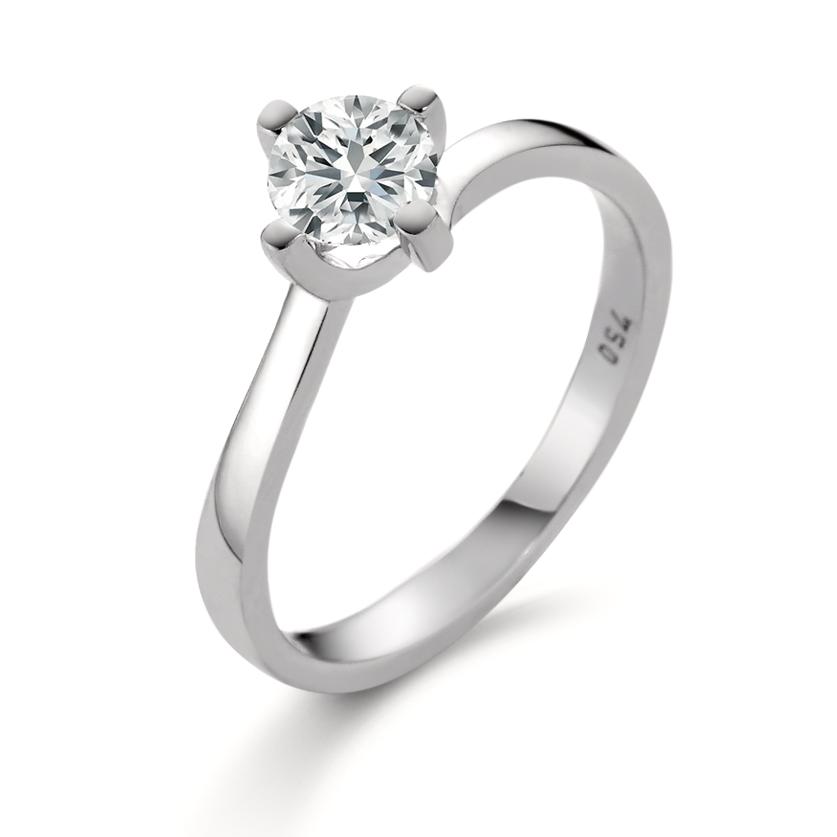 Solitär Ring 750/18 K Weissgold Diamant weiss, 0.25 ct, Brillantschliff, w-si-558224