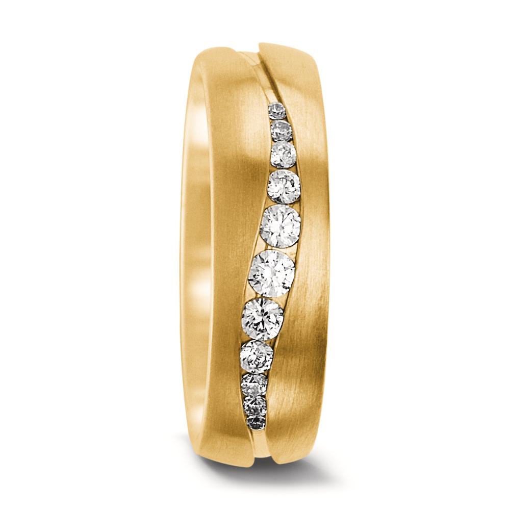 Partnerring 750/18 K Gelbgold Diamant 0.23 ct, 11 Steine, tw-vsi-558477