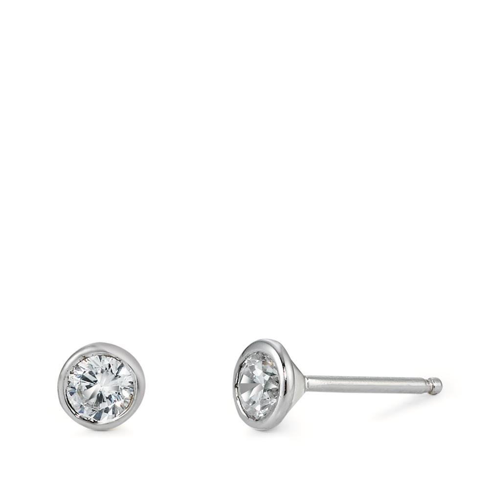 Ohrstecker Silber Zirkonia 2 Steine rhodiniert Ø5 mm-559721