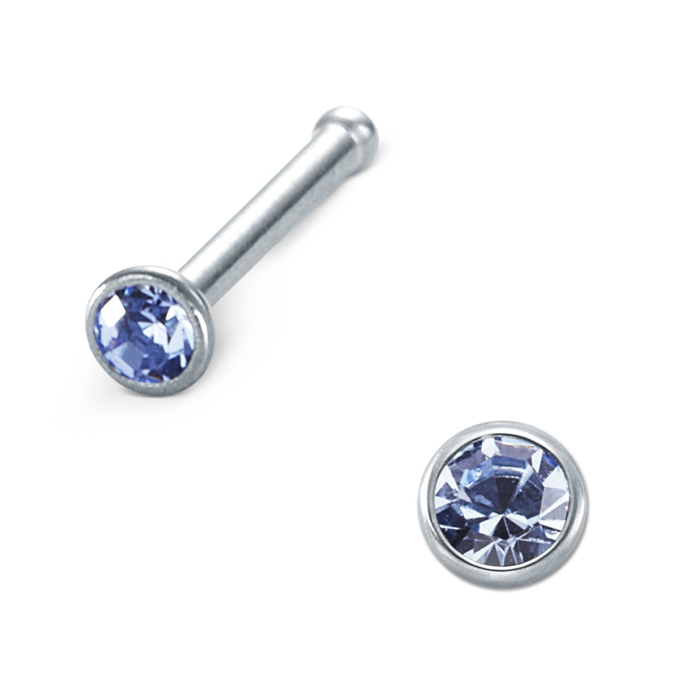 Nasenstecker Edelstahl Zirkonia blau Ø2.3 mm-559736