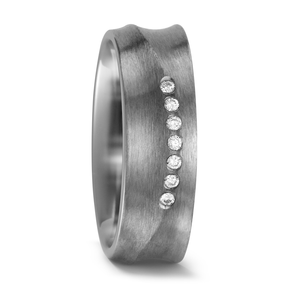 Partnerring Titan Diamant weiss, 0.07 ct, 7 Steine, w-si-560775