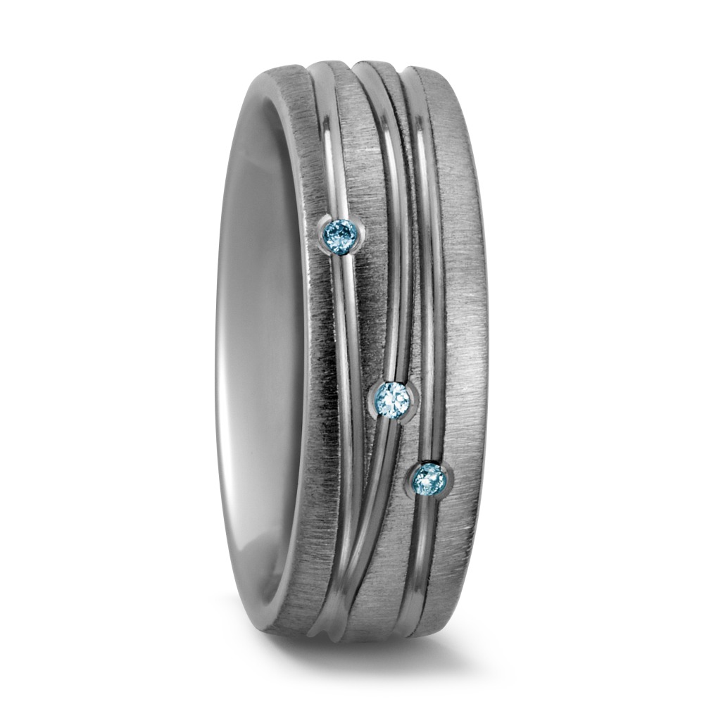 Partnerring Titan Diamant blau, 0.03 ct, 3 Steine, w-si-560820