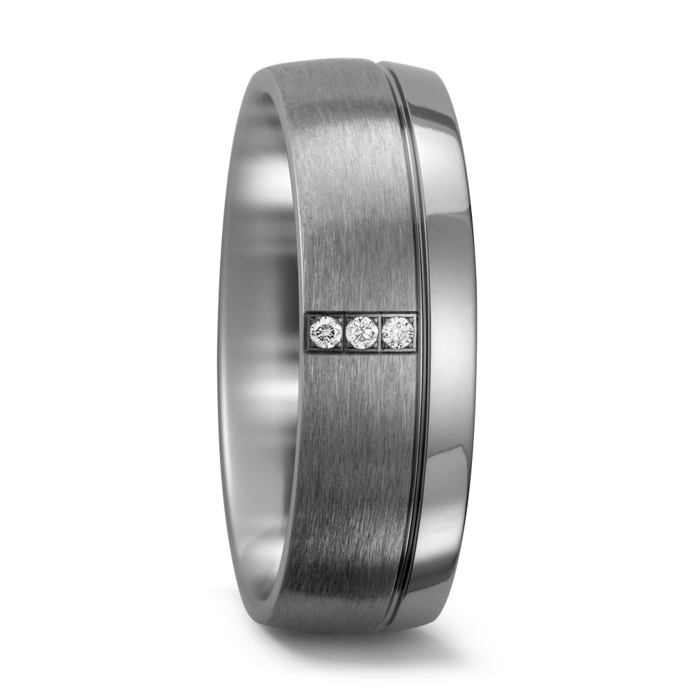 Partnerring Titan Diamant weiss, 0.03 ct, 3 Steine, w-si-560856