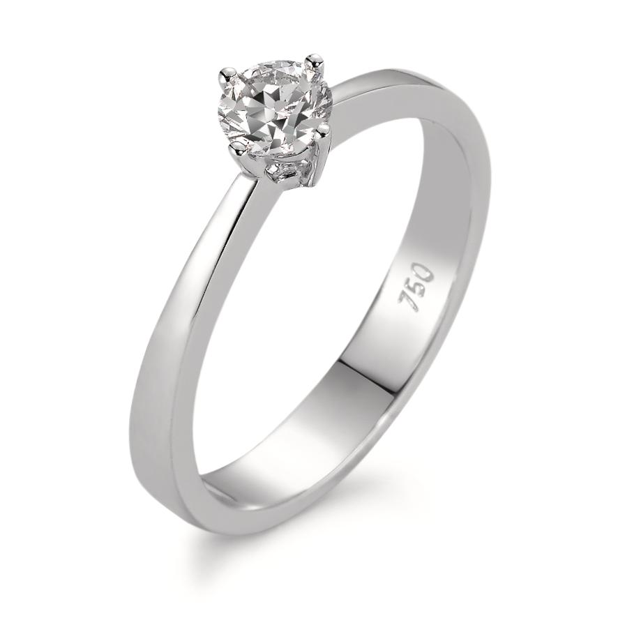 Solitär Ring 750/18 K Weissgold Diamant weiss, 0.30 ct, w-si rhodiniert-561410