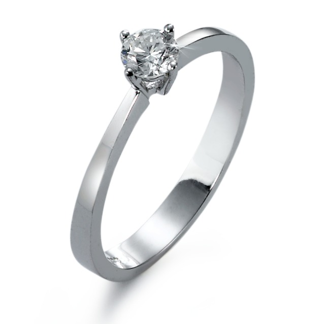 Solitär Ring 750/18 K Weissgold Diamant weiss, 0.30 ct, si rhodiniert-561411