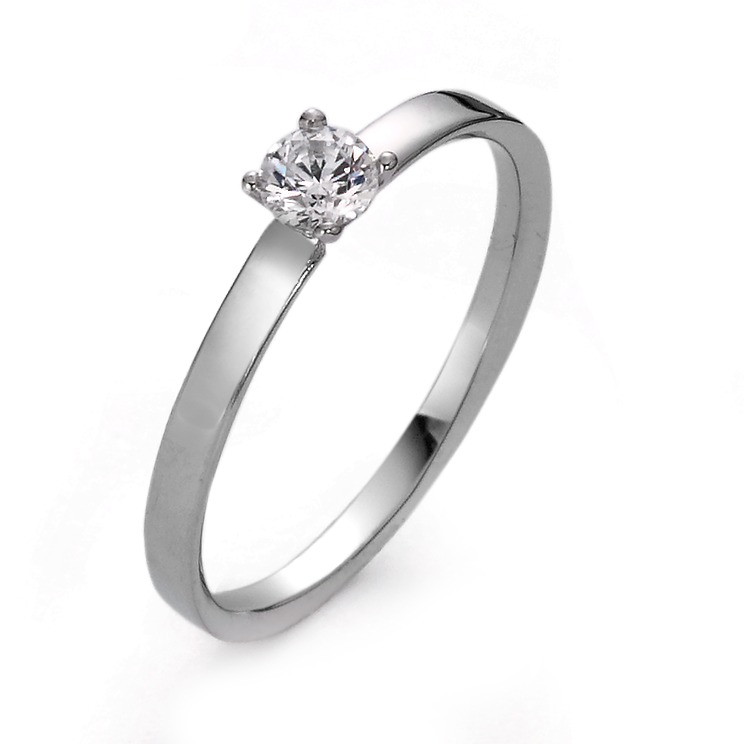 Solitär Ring 375/9 K Weissgold Moissanite 3.5 mm-561816