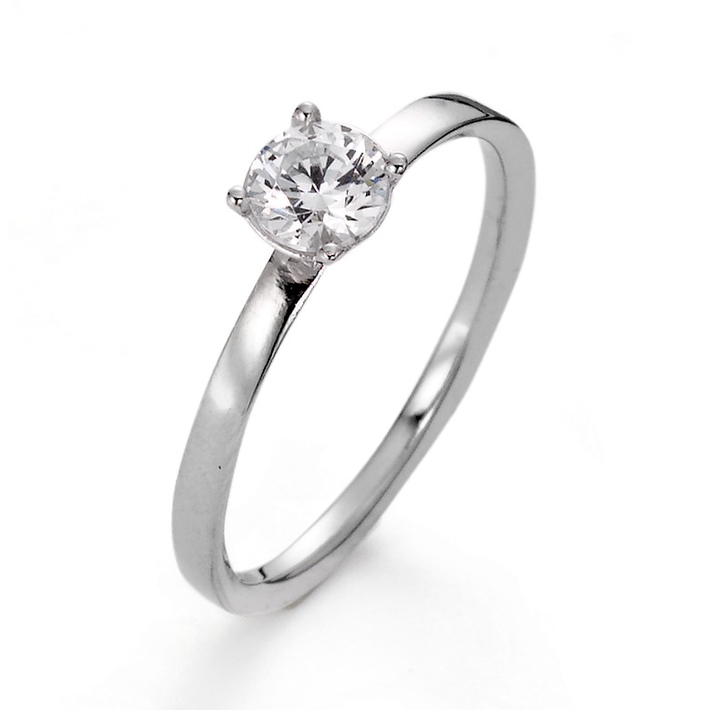 Solitär Ring 375/9 K Weissgold Moissanite 5 mm-561817