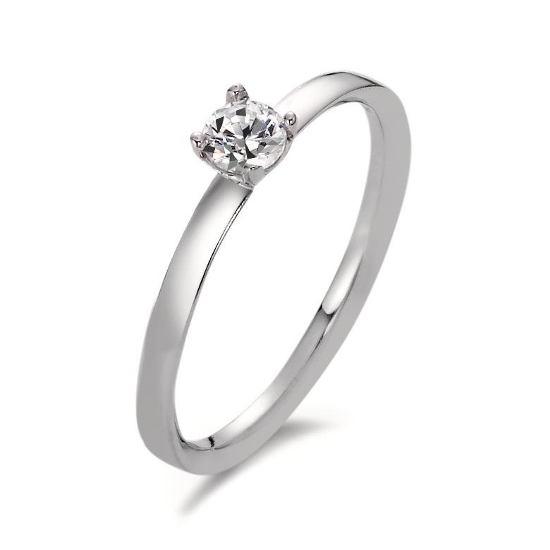 Solitär Ring 375/9 K Weissgold Moissanite 4 mm-561818