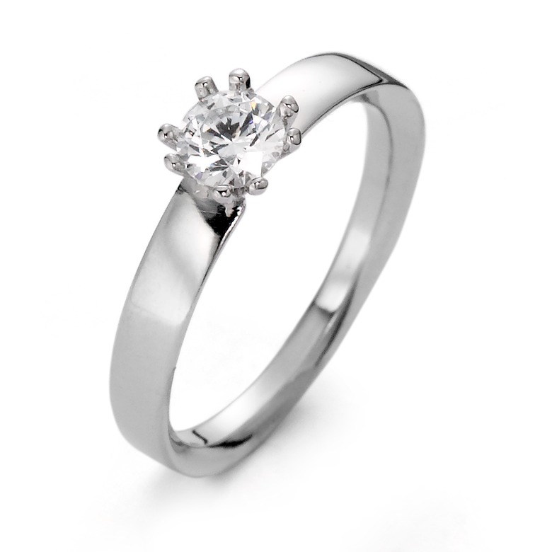 Solitär Ring 375/9 K Weissgold Moissanite-561819