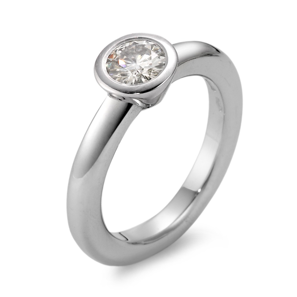 Fingerring 750/18 K Weissgold Moissanite Ø5.5 mm-563476