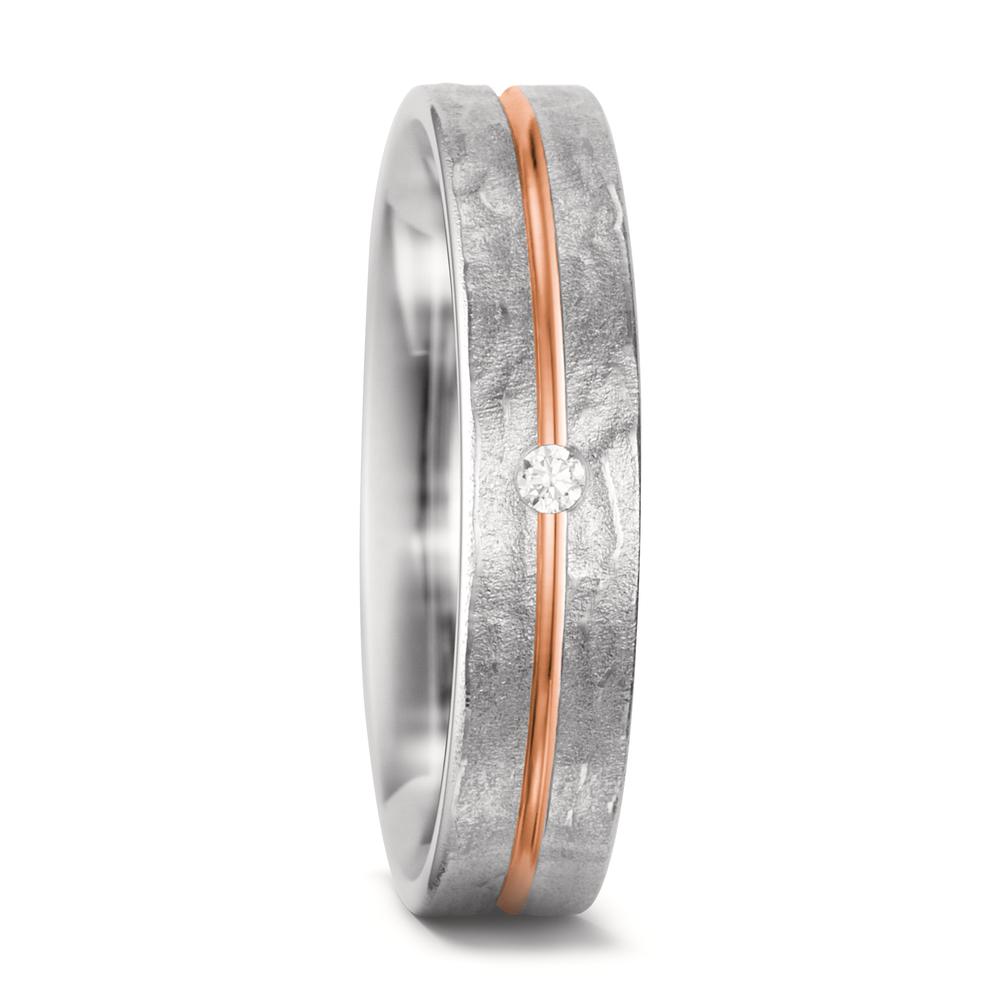 Partnerring 750/18 K Weissgold, 750/18 K Rotgold Diamant weiss, 0.02 ct, tw-si-564589