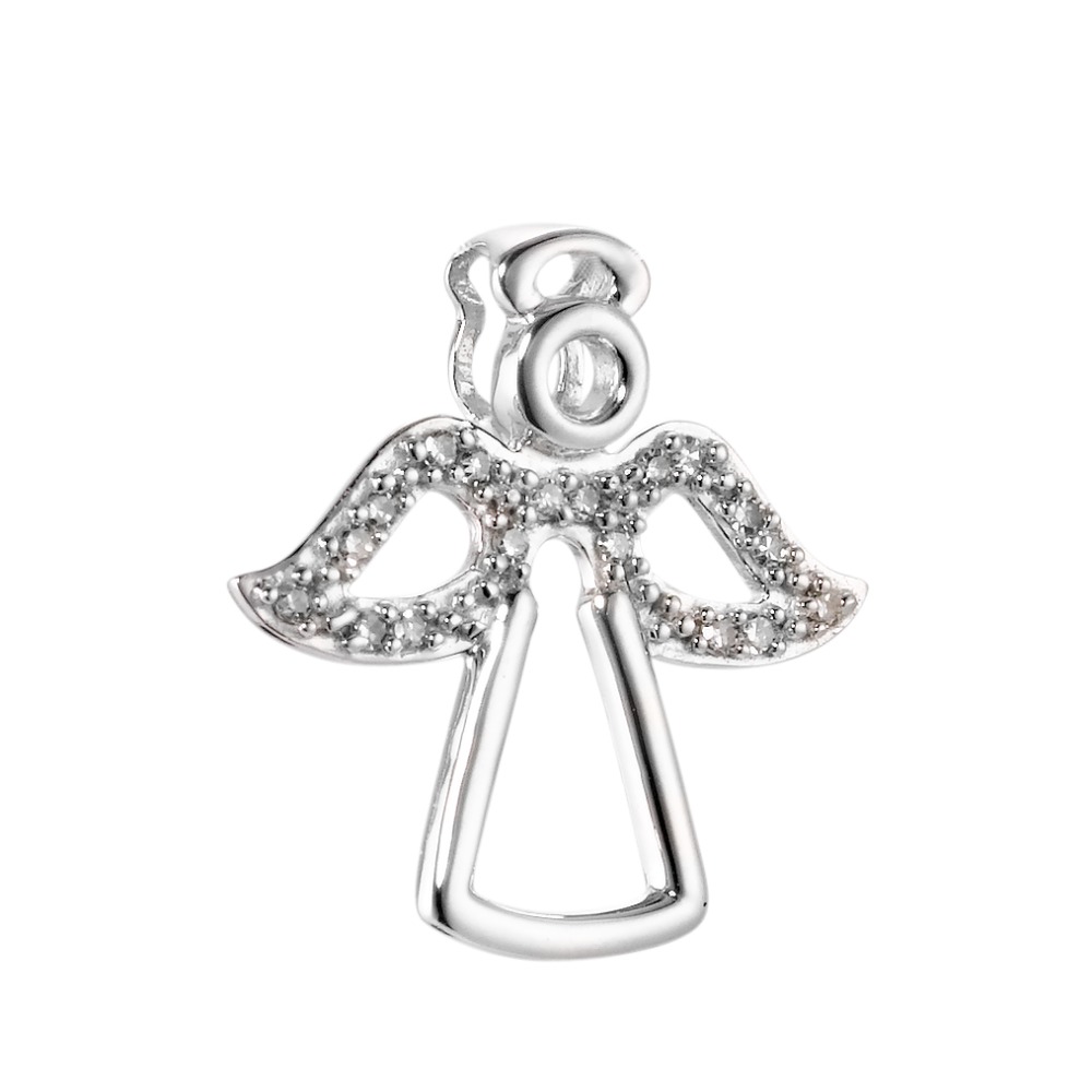 Anhänger 750/18 K Weissgold Diamant 0.06 ct, 18 Steine, p1 Engel-564993