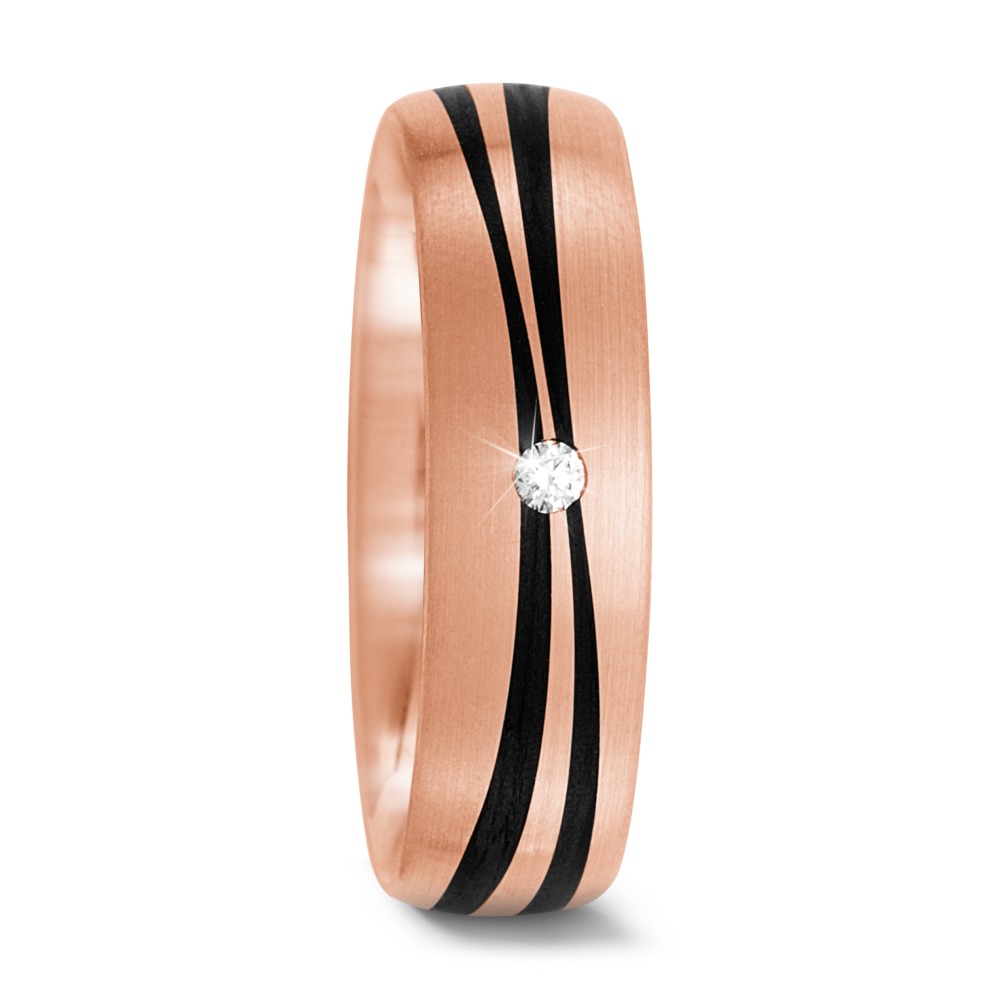 Partnerring 585/14 K Rosegold, Carbon Diamant 0.02 ct, tw-si-567220