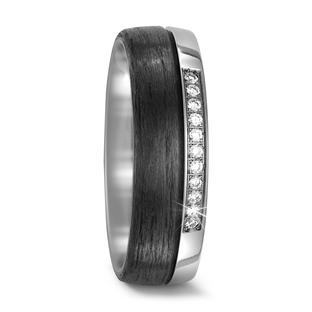 Partnerring Titan, Carbon Diamant 0.11 ct, 11 Steine, w-si-567686