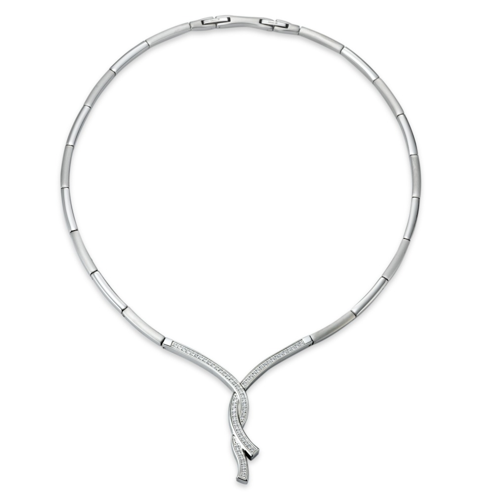 Collier Edelstahl Zirkonia 42-45 cm verstellbar-568805