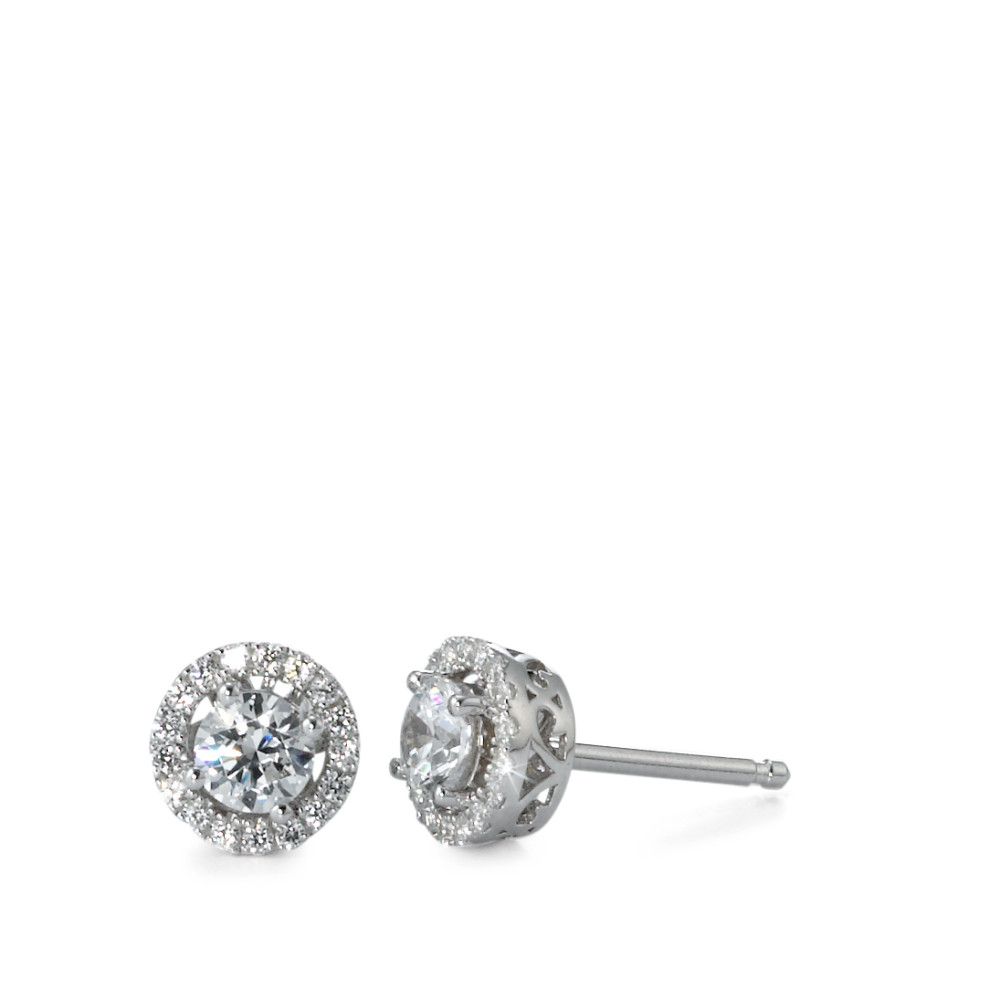 Ohrstecker Silber Zirkonia rhodiniert Ø7 mm-569217