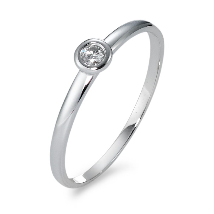 Solitär Ring 750/18 K Weissgold Diamant 0.05 ct, w-si-570812