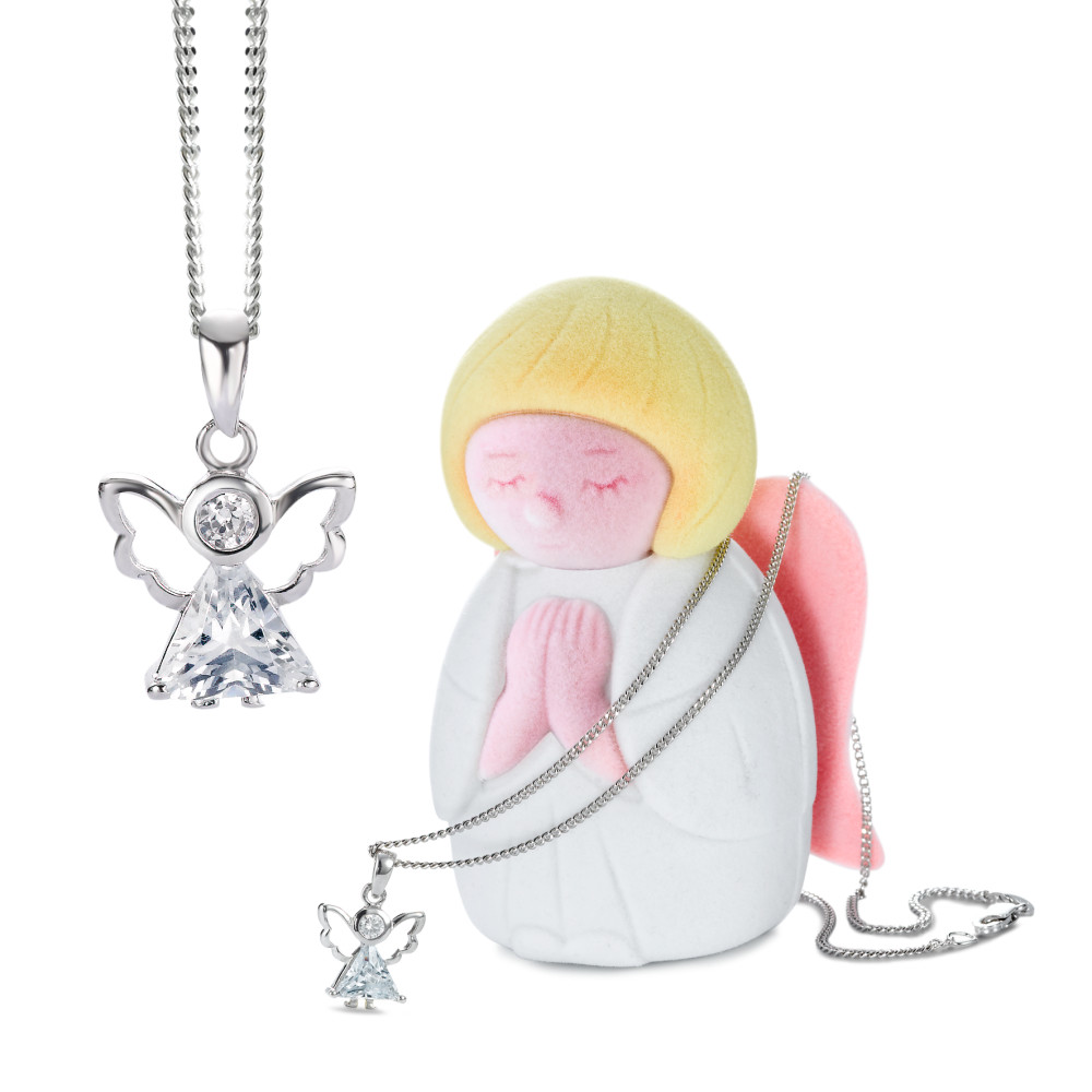 Set Silber Zirkonia rhodiniert Engel 38 cm-571952