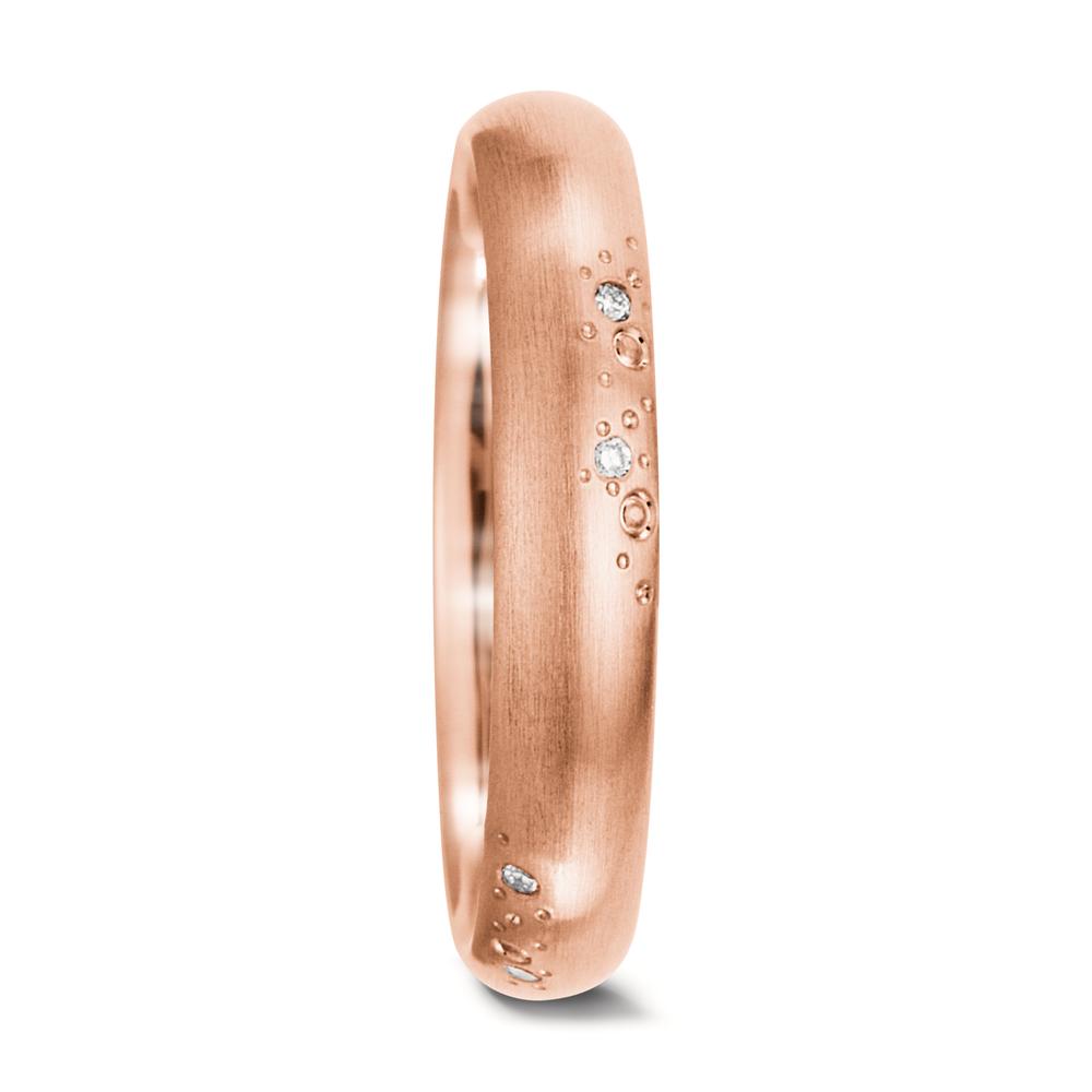 Partnerring 750/18 K Rosegold Diamant weiss, 0.045 ct, 9 Steine, tw-vsi-572670