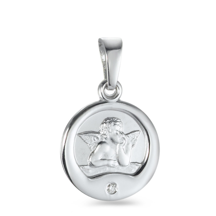 Anhänger Silber Diamant 0.005 ct, w-pi1 rhodiniert Schutzengel-572748
