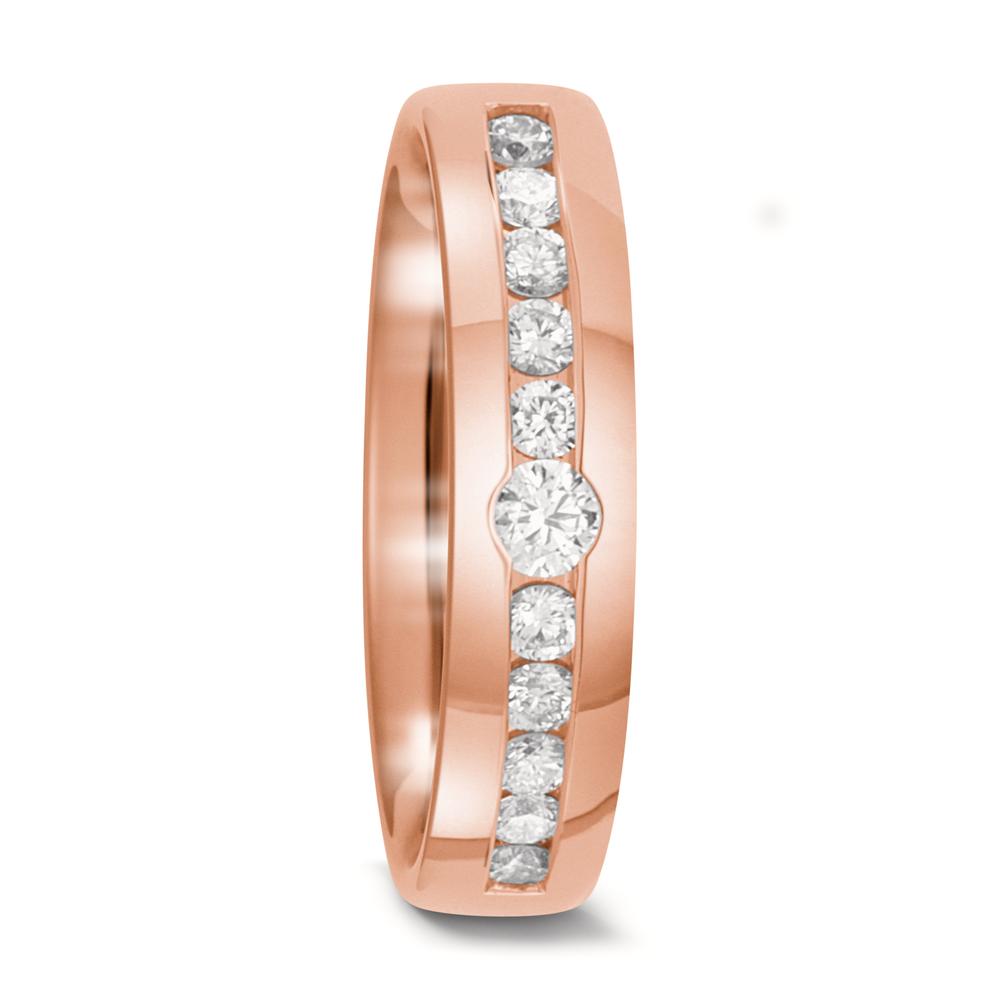 Partnerring 750/18 K Rotgold Diamant 0.37 ct, 11 Steine, w-si-572967