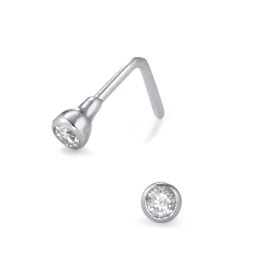 Nasenstecker 750/18 K Gelbgold Diamant 0.015 ct, w-si rhodiniert-573452