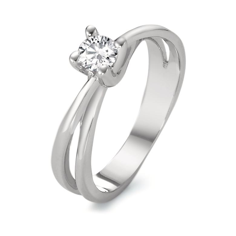Solitär Ring 375/9 K Weissgold Moissanite-574381