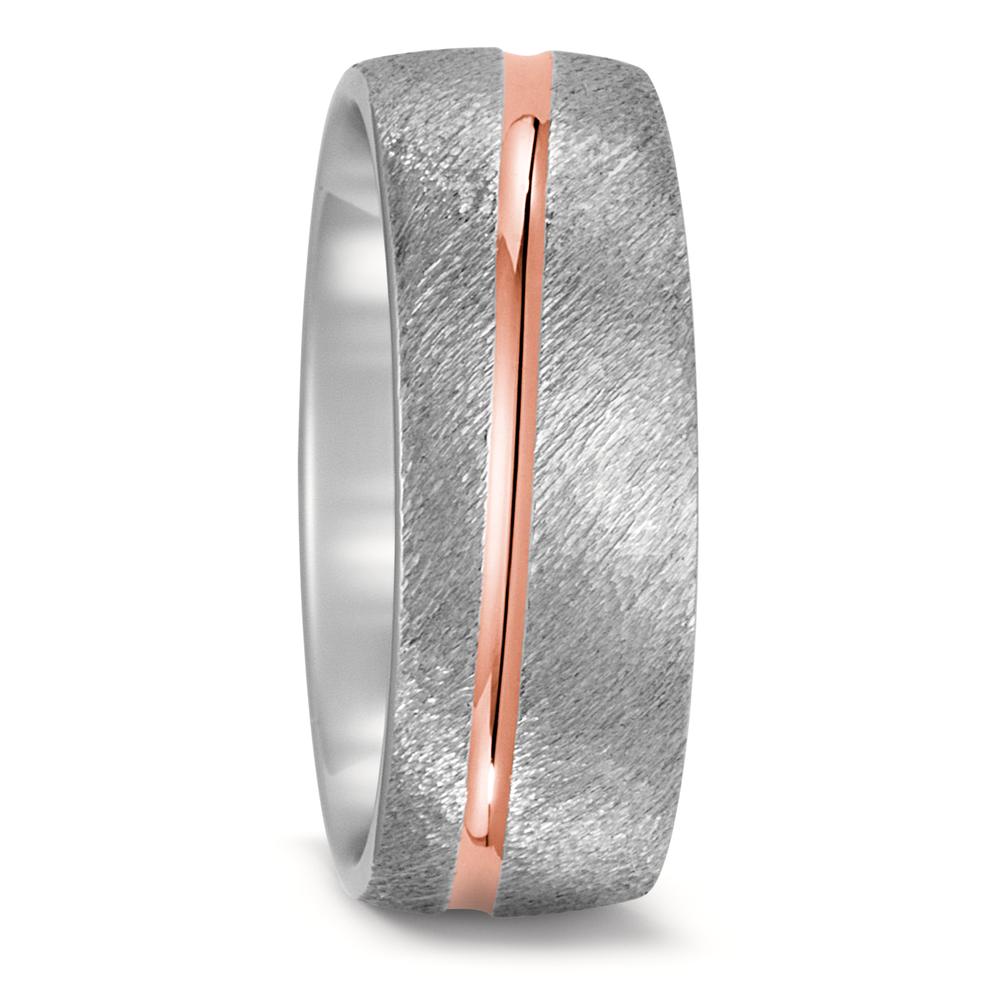 Partnerring Edelstahl, 750/18 K Rotgold-574418
