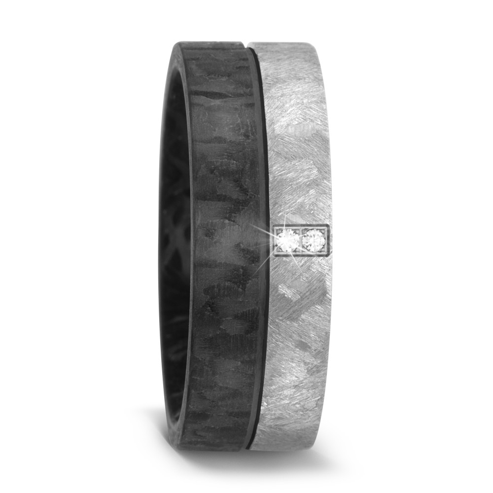 Partnerring Titan, Carbon Diamant 0.02 ct, 2 Steine, w-si-574491