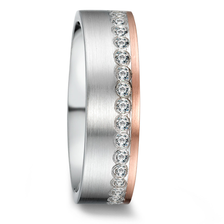 Partnerring Silber Zirkonia rosé vergoldet-576224