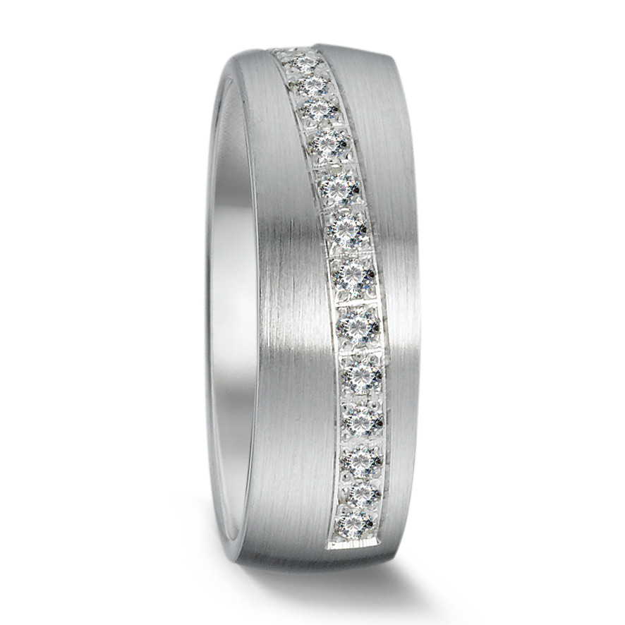 Partnerring Silber Zirkonia 17 Steine rhodiniert-576248