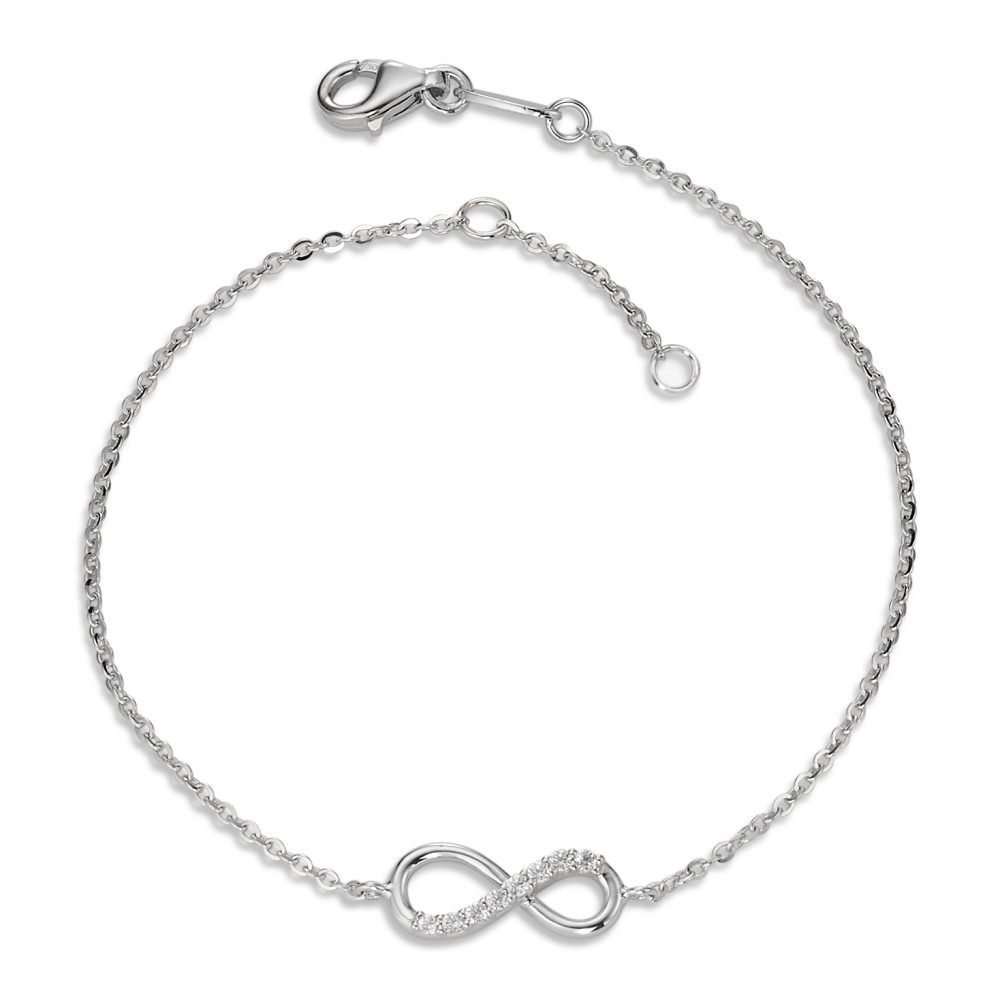 Armband 750/18 K Weissgold Zirkonia 8 Steine Infinity 16-18 cm verstellbar-577425