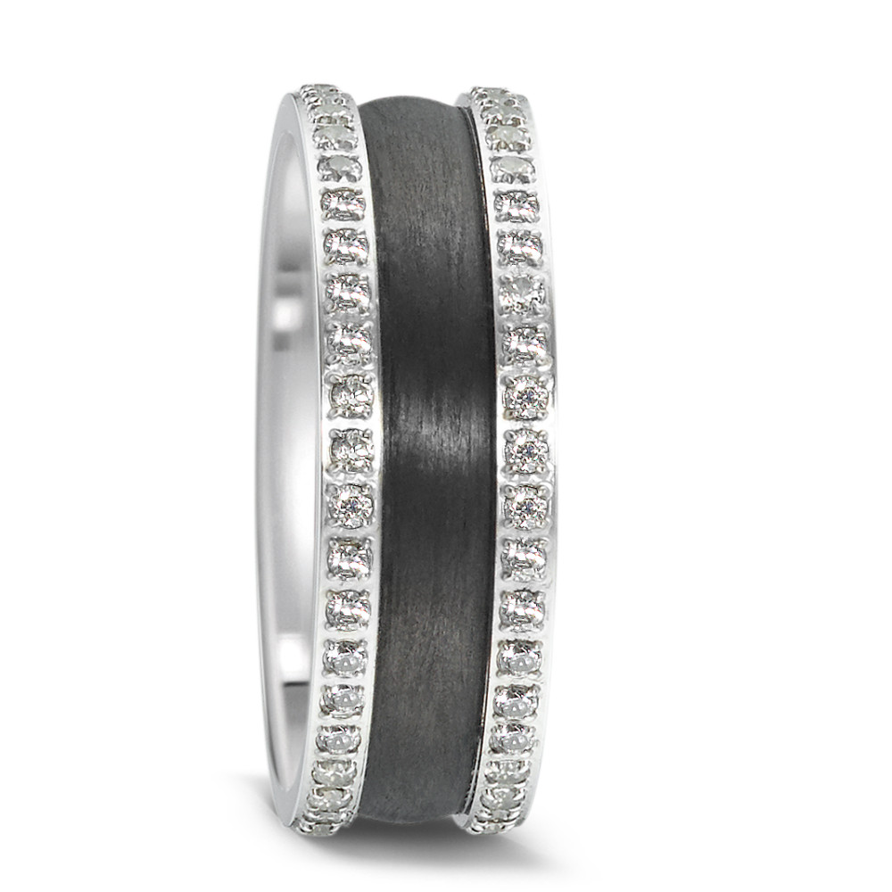 Partnerring Edelstahl, Carbon Zirkonia-578293