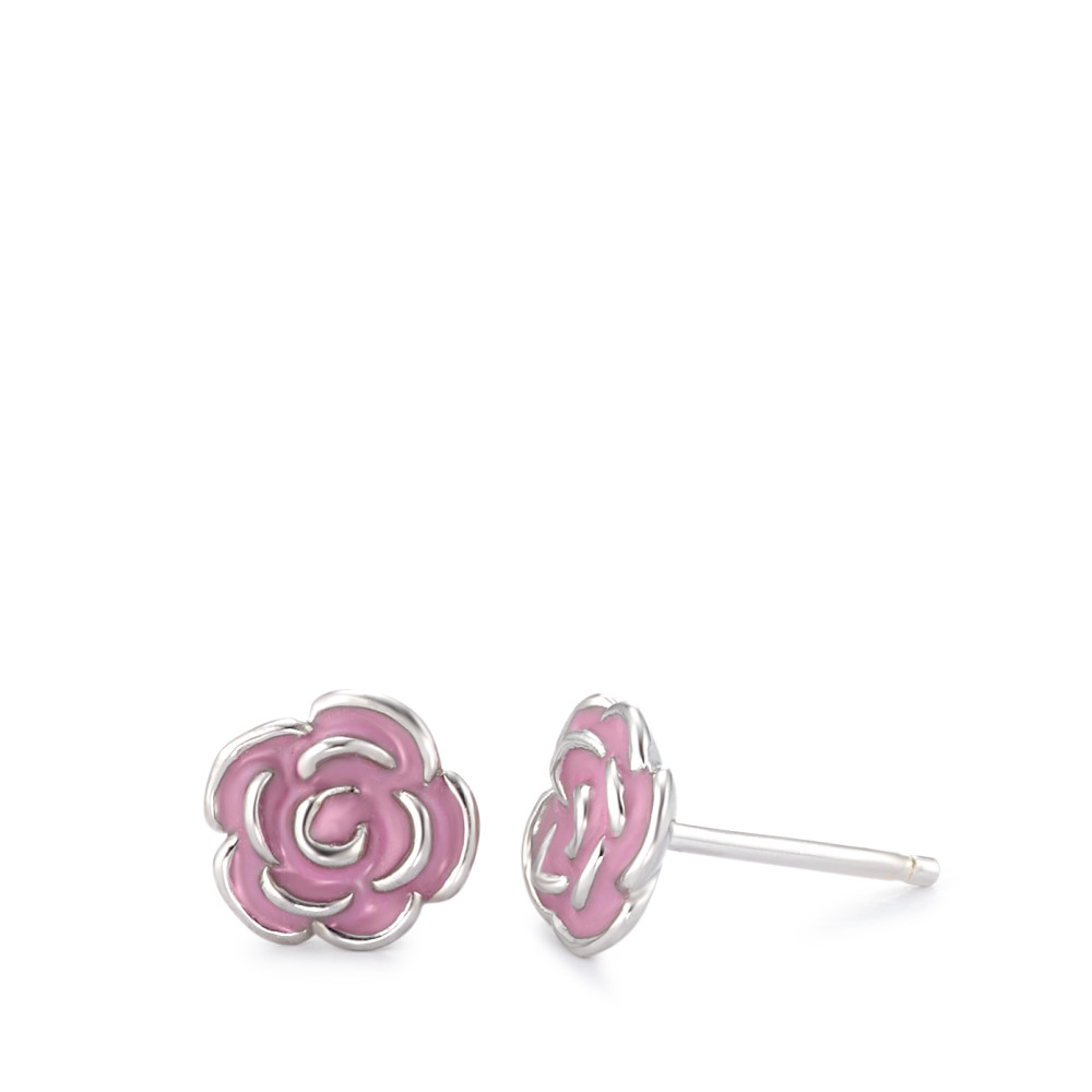 Ohrstecker Silber rhodiniert Rose Ø8 mm-580147