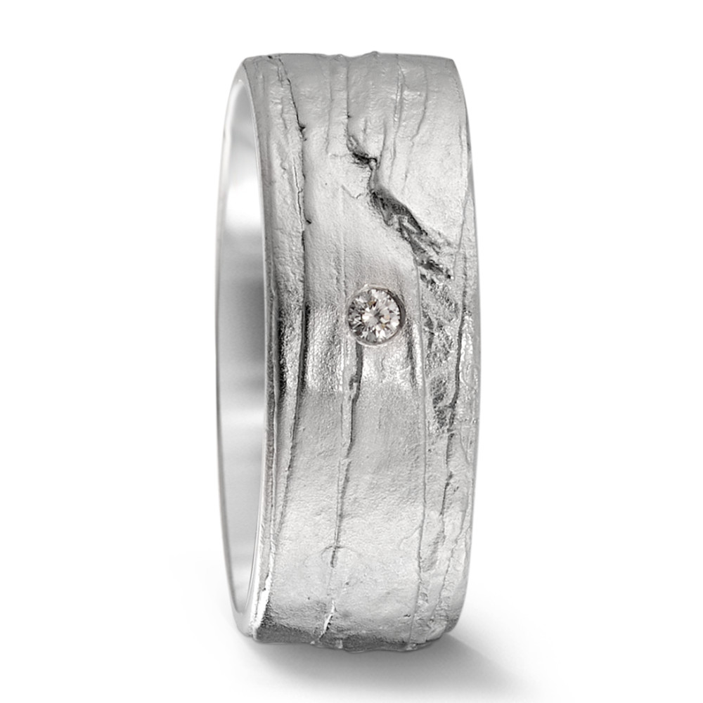 Partnerring 750/18 K Weissgold Diamant 0.02 ct, w-si-580173