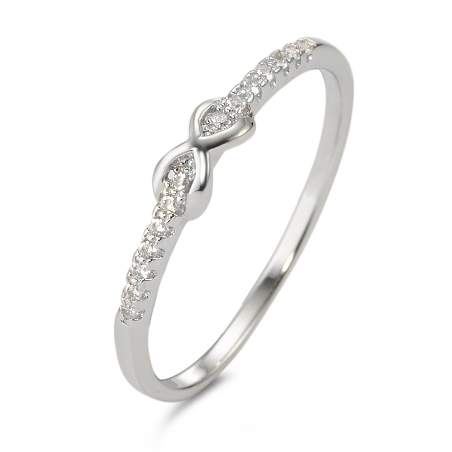 Fingerring Silber Zirkonia 14 Steine rhodiniert Infinity-580487