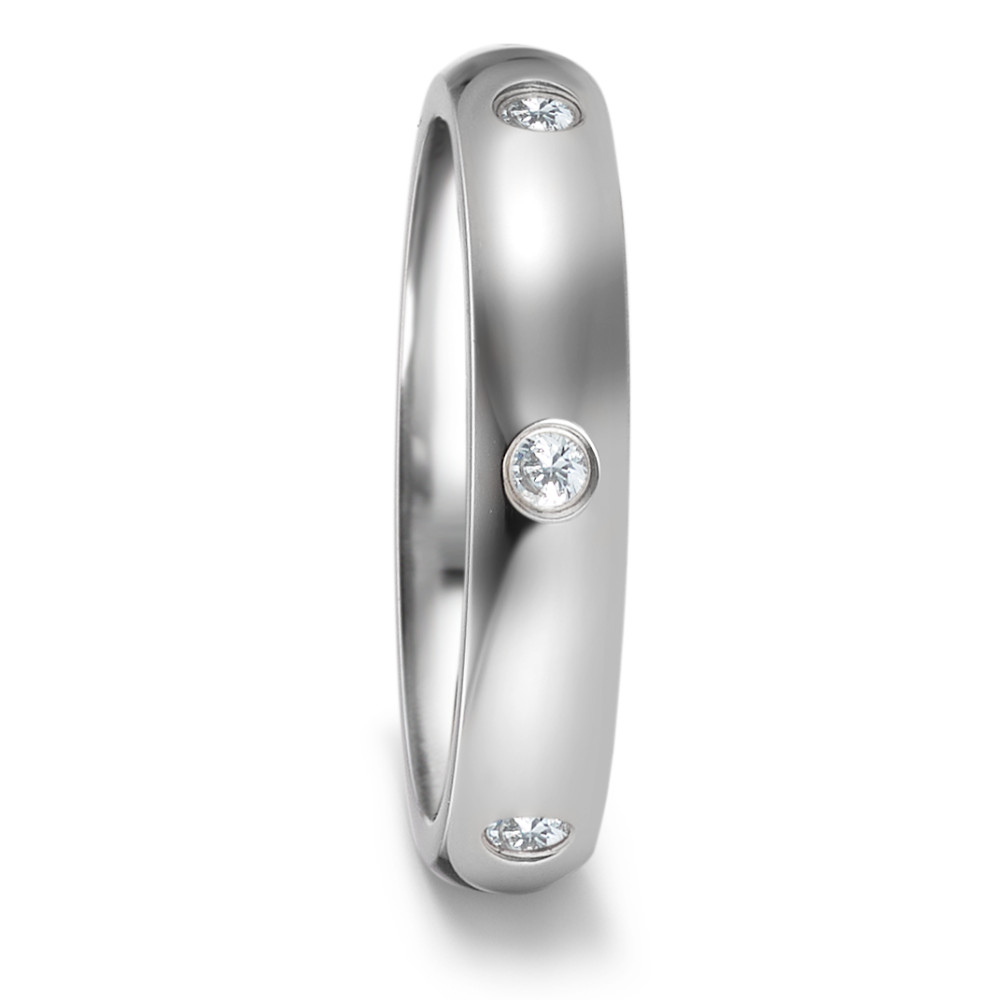 Partnerring Edelstahl Zirkonia 6 Steine-581314