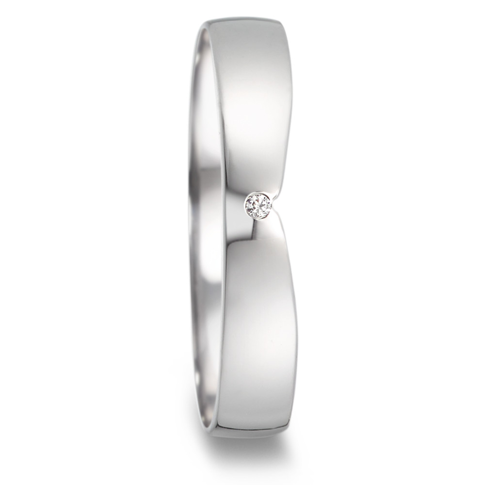 Partnerring 750/18 K Weissgold Diamant 0.005 ct, tw-vsi-581806
