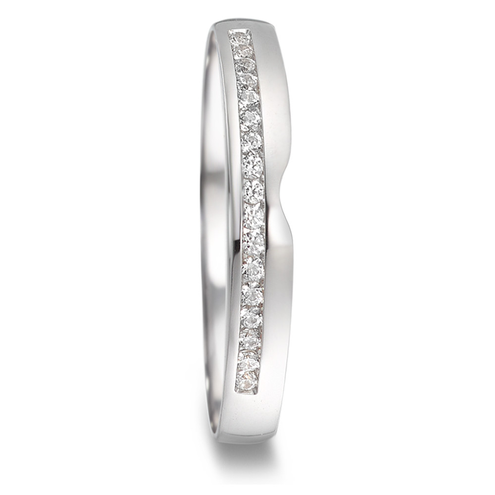 Partnerring 750/18 K Weissgold Diamant 0.085 ct, 17 Steine, tw-vsi-581812
