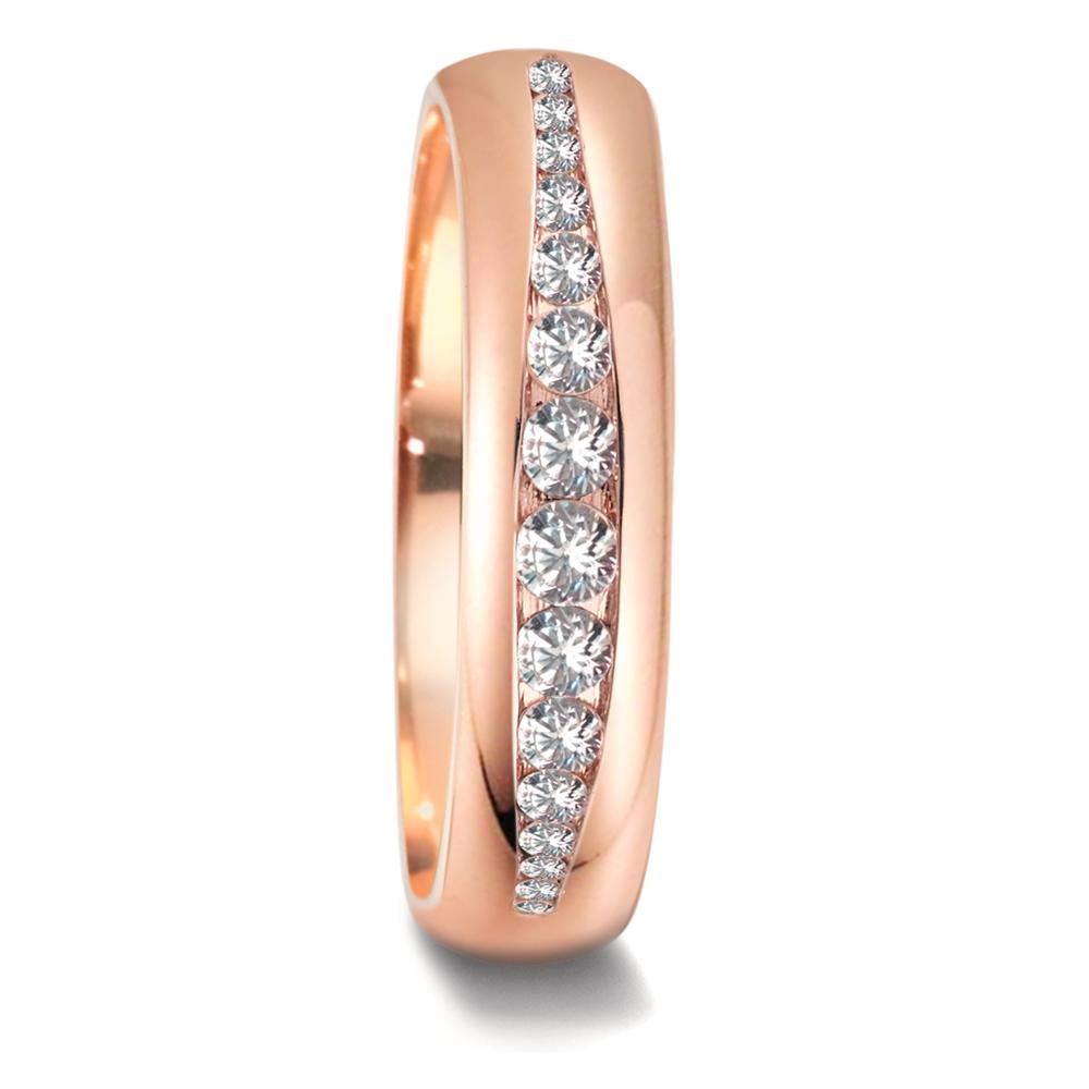 Partnerring 750/18 K Rosegold Diamant 0.28 ct, 15 Steine, tw-vsi-581814