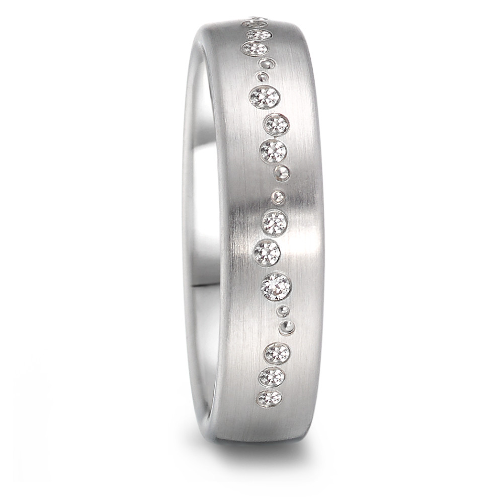 Partnerring 750/18 K Weissgold Diamant 0.105 ct, 15 Steine, tw-vsi-581816