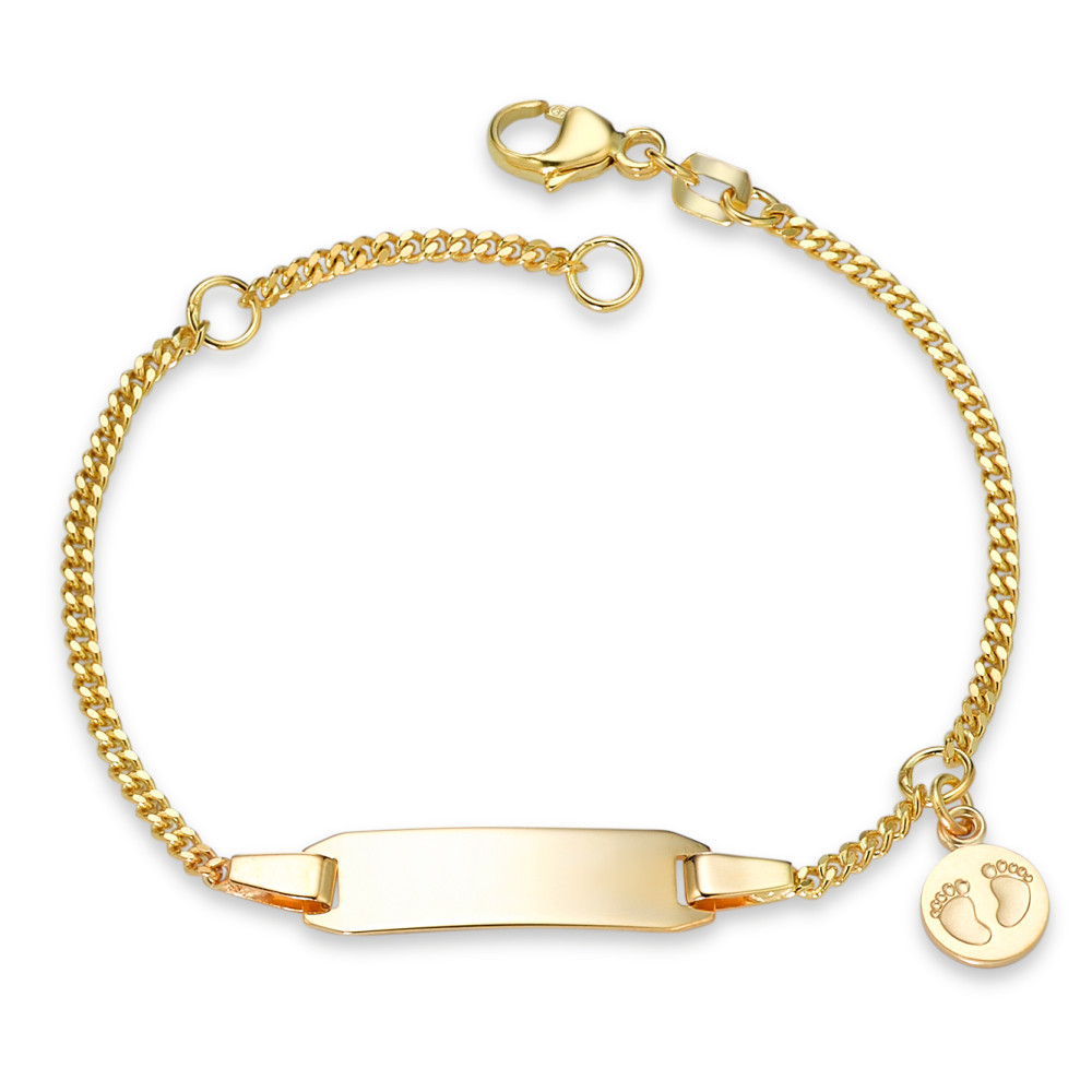 Gravurarmband 375/9 K Gelbgold Füsse 12-14 cm verstellbar-582186