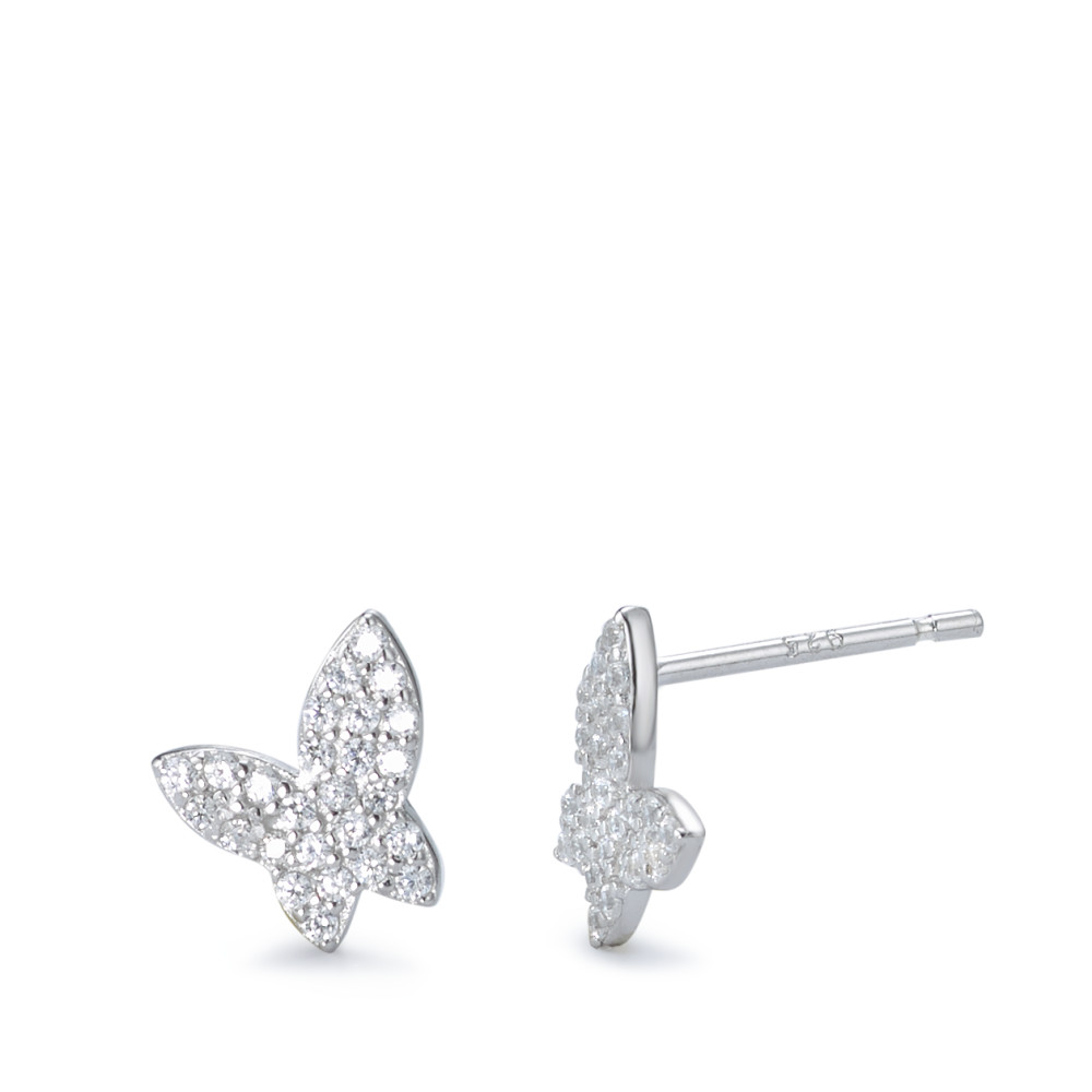Ohrstecker Silber Zirkonia rhodiniert Schmetterling Ø8 mm-582350