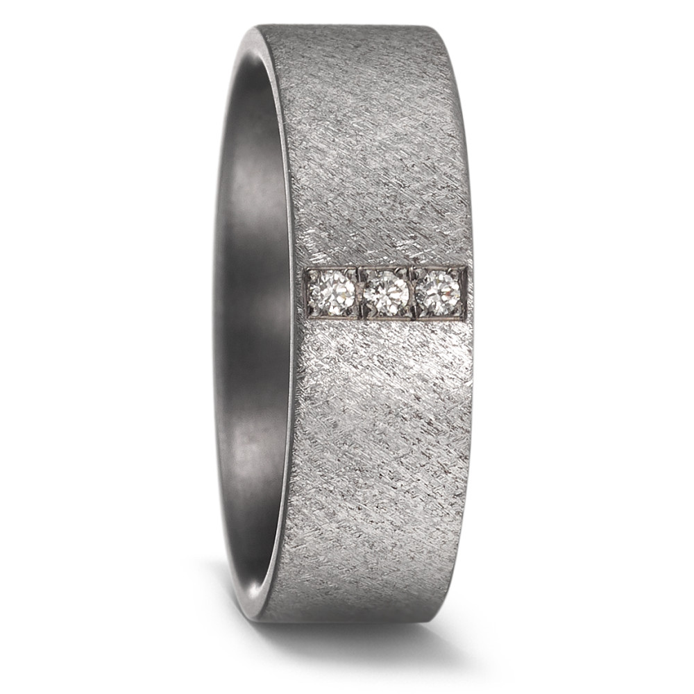 Partnerring 999 Tantal Diamant 0.06 ct, 3 Steine, w-si-582695