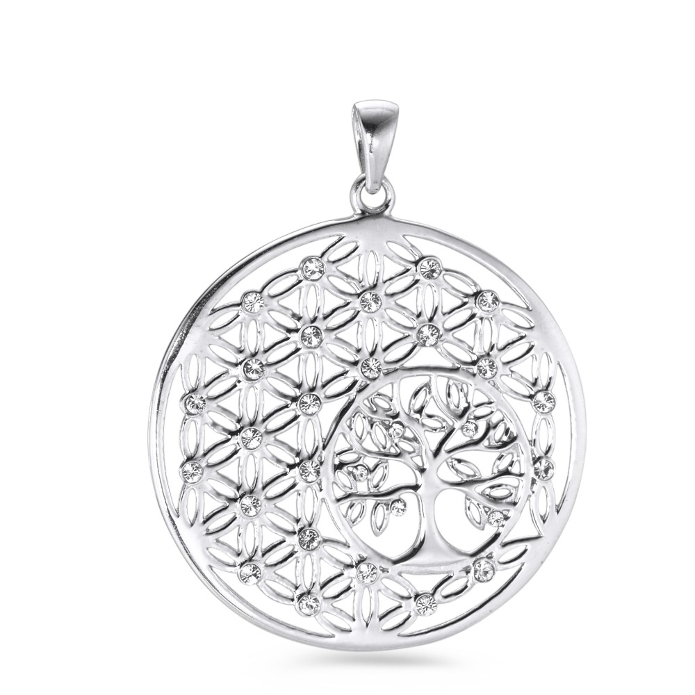 Anhänger Silber Zirkonia rhodiniert Lebensblume Ø30 mm-583262