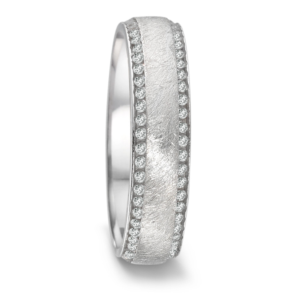 Partnerring 750/18 K Weissgold Diamant 0.53 ct, 106 Steine, tw-vsi-583279